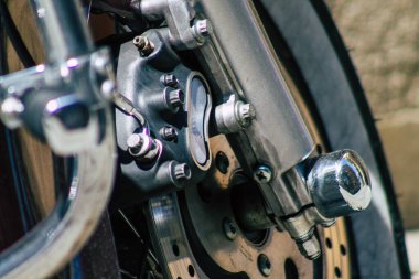 Budapeşte Macaristan 14 Temmuz 2020 'de Budapeşte' nin başkenti ve Macaristan 'ın en kalabalık şehri olan Harley Davidson motosikletinin görüntüsü