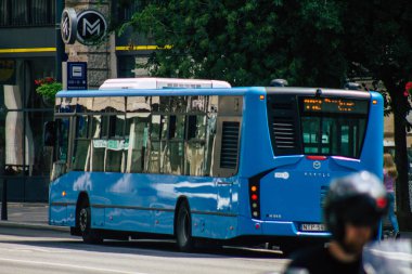 Budapeşte Macaristan 14 Temmuz 2020 Macar halk otobüsü, Macaristan 'ın başkenti Budapeşte' nin sokaklarında ve toplu taşıma sisteminin bir parçası olan yolculara yönelik.