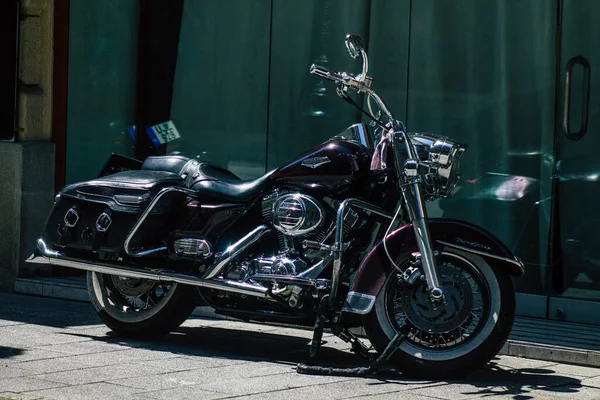 부다페스트 헝가리 July 2020 View Harley Davidson Motorcycle Parked Streets — 스톡 사진