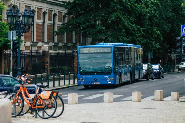 Budapest Hongrie Juillet 2020 Vue Bus Public Hongrois Traditionnel Pour — Photo