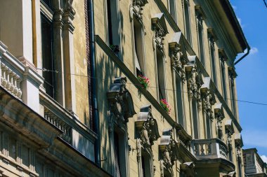 Budapeşte Macaristan 15 Temmuz 2020 Macaristan 'ın başkenti ve Macaristan' ın en kalabalık şehri olan Budapeşte 'nin şehir merkezindeki tarihi yapı manzarası