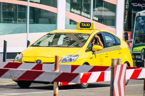 Budapest Maďarsko Červenec 2020 Pohled Tradiční Žluté Maďarské Taxi Pro — Stock fotografie