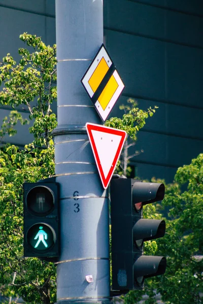 Budapest Hungary July 2020 View Street Sign Road Sign Erected — стоковое фото