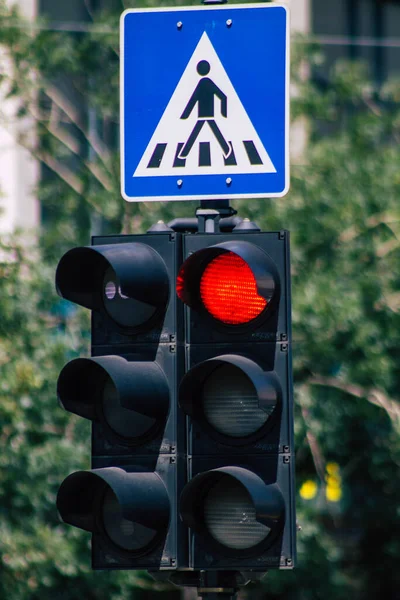 Budapest Hungary July 2020 View Street Sign Road Sign Erected — стоковое фото