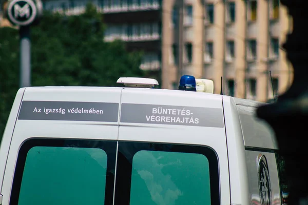 Budapest Ungheria Luglio 2020 Veduta Una Tradizionale Macchina Della Polizia — Foto Stock