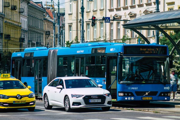 Budapeste Hungria Julho 2020 Vista Tradicional Ônibus Público Húngaro Para — Fotografia de Stock