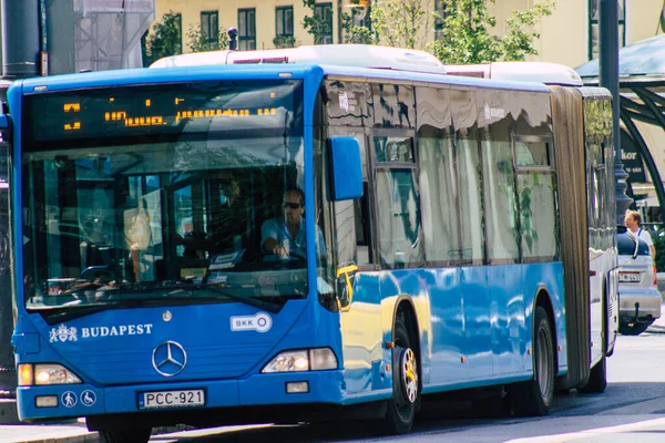 Budapeszt Węgry Lipca 2020 Widok Tradycyjnego Węgierskiego Publicznego Autobusu Miejskiego — Zdjęcie stockowe