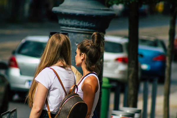 Budapest Hungría Julio 2020 Vista Peatones Identificados Caminando Por Las — Foto de Stock