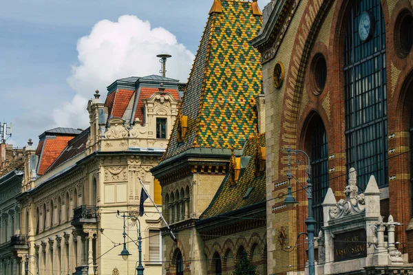 Budapeste Hungria Julho 2020 Vista Fachada Edifício Histórico Centro Cidade — Fotografia de Stock