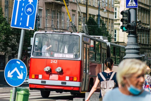 Budapest Hongrie Juillet 2020 Vue Trolleybus Rouge Hongrois Traditionnel Pour — Photo