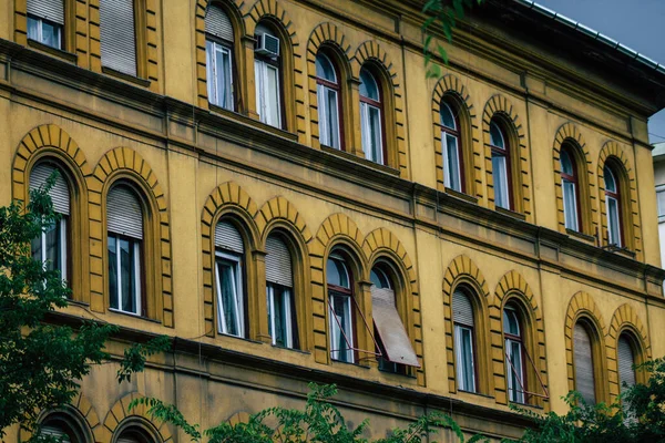 Budapest Ungarn Juli 2020 Blick Auf Die Fassade Eines Historischen — Stockfoto