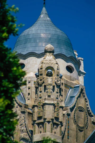 Budapeszt Węgry Lipca 2020 Widok Fasadę Zabytkowego Budynku Centrum Budapesztu — Zdjęcie stockowe