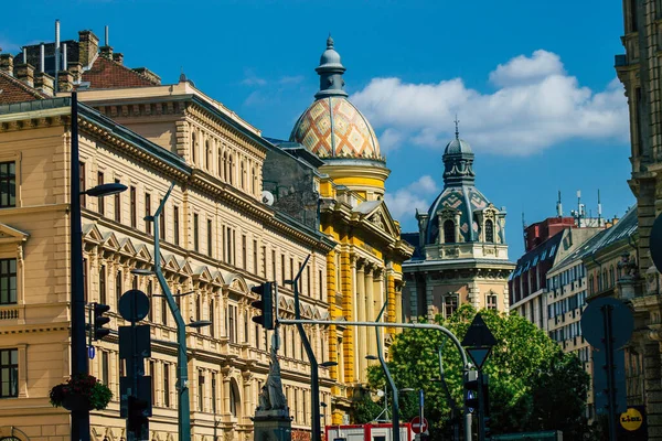 Budapest Ungarn Juli 2020 Blick Auf Die Fassade Eines Historischen — Stockfoto