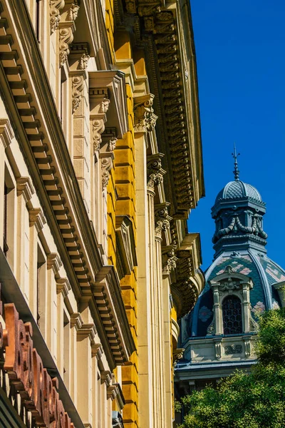 Budapeste Hungria Julho 2020 Vista Fachada Edifício Histórico Centro Cidade — Fotografia de Stock