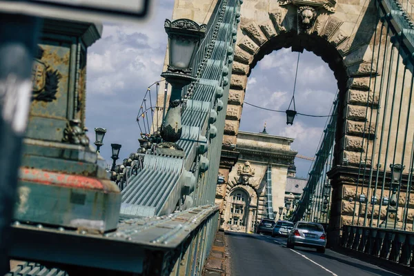 Budapest Hungría Julio 2020 Vista Del Puente Cadena Szechenyi Puente — Foto de Stock