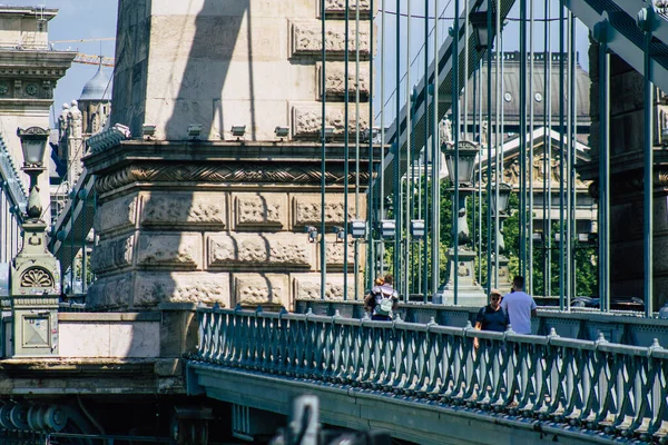 Budapest Hungría Julio 2020 Vista Del Puente Cadena Szechenyi Puente — Foto de Stock