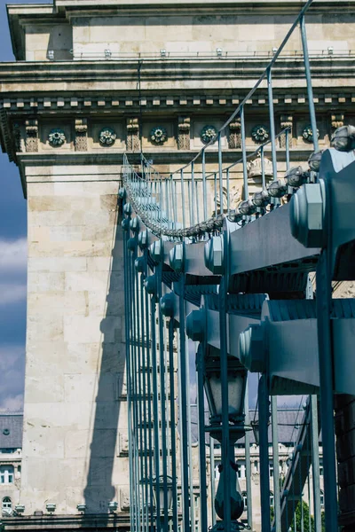 Budapest Hungría Julio 2020 Vista Del Puente Cadena Szechenyi Puente — Foto de Stock