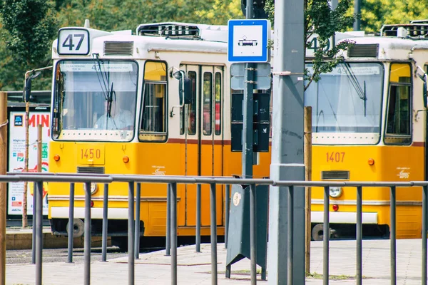 匈牙利布达佩斯 2020年7月20日匈牙利首都布达佩斯 匈牙利有轨电车 供乘客通过街道和公共交通系统的一部分 — 图库照片