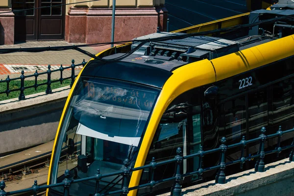 Budapeszt Węgry Lipca 2020 Widok Nowego Węgierskiego Tramwaju Elektrycznego Dla — Zdjęcie stockowe