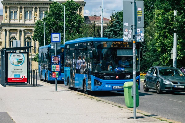 Budapest Hungary July 2020 View Traditional Hungarian City Bus Passengers — Stock Photo, Image