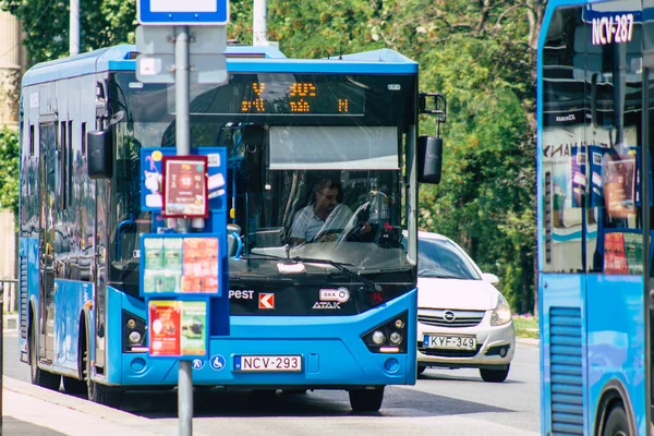 Budapeszt Węgry Lipca 2020 Widok Tradycyjnego Węgierskiego Autobusu Miejskiego Dla — Zdjęcie stockowe