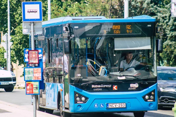 Budapest Hongrie Juillet 2020 Vue Bus Urbain Hongrois Traditionnel Pour — Photo