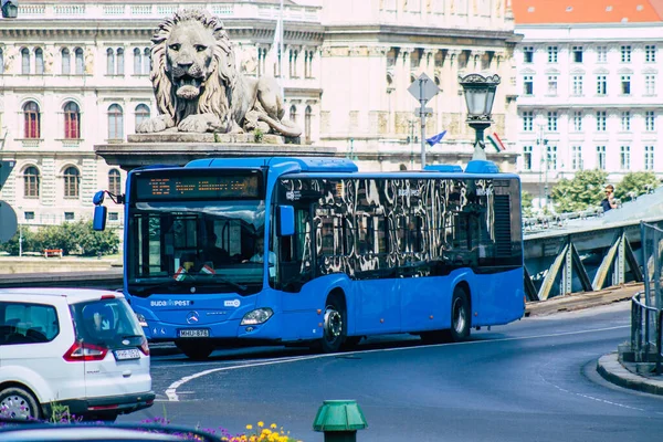 Budapeste Hungria Julho 2020 Vista Tradicional Ônibus Urbano Húngaro Para — Fotografia de Stock