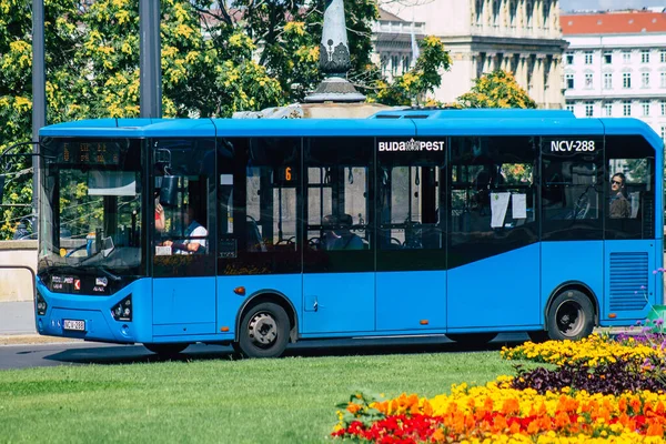 Budapest Hungary July 2020 View Traditional Hungarian City Bus Passengers — Stock Photo, Image