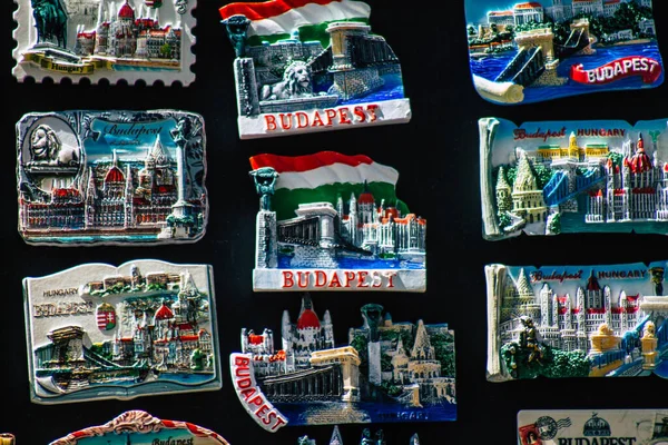 Будапешт Венгрия Июля 2020 Вид Декоративные Объекты Продаются Сувенирном Магазине — стоковое фото