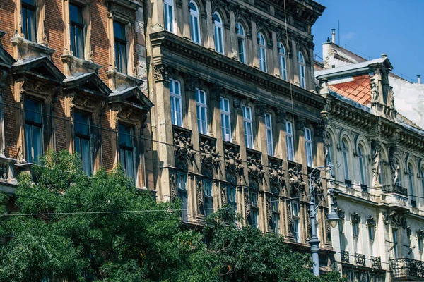 Budapest Ungarn Juli 2020 Blick Auf Die Fassade Eines Historischen — Stockfoto