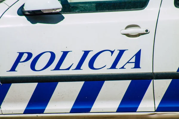 Lisbon Portugal July 2020 View Classic Police Car Parked Front — Stock Photo, Image