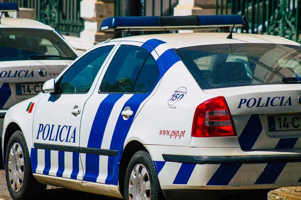 Lissabon Portugal Juli 2020 Blick Auf Ein Klassisches Polizeiauto Das — Stockfoto