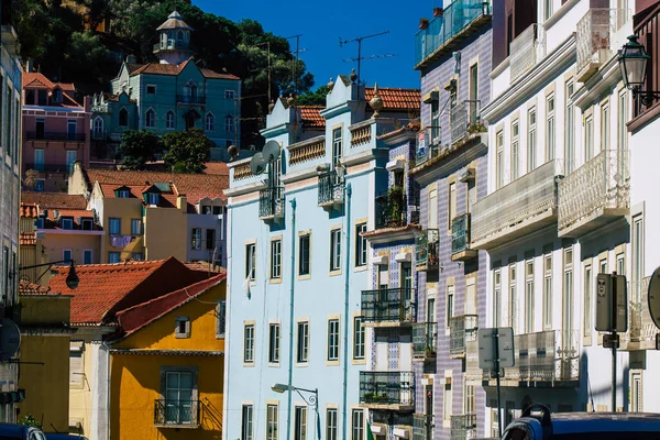 Лісабон Португалія Джулі 2020 Вид Класичних Фасадів Античних Історичних Будівель — стокове фото