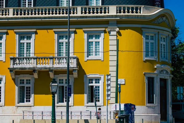 Lisbon Portugal July 2020 View Classic Facade Ancient Historical Buildings — Stock Photo, Image
