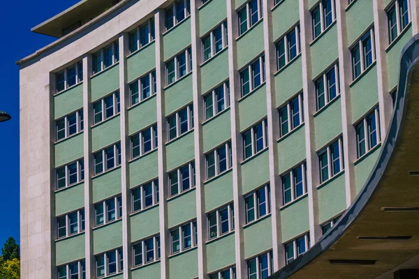 Lisbon Portugal July 2020 View Facade Modern Buildings Downtown Area — стоковое фото