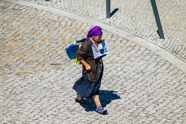 Lisbon Portugal July 2020 View Unidentified Pedestrians Walking Streets Downtown — стоковое фото