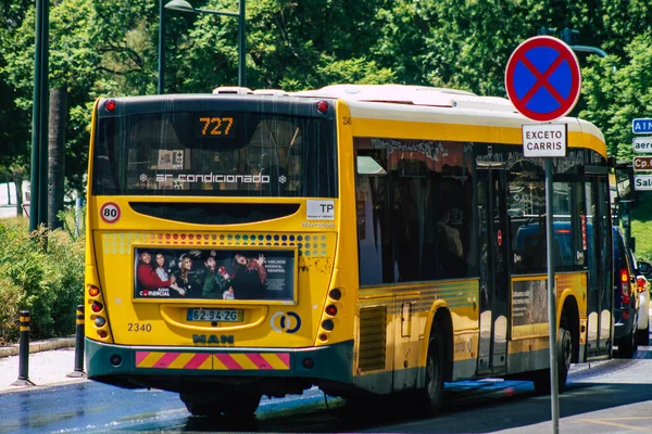 Lisboa Portugal Julho 2020 Vista Tradicional Autocarro Urbano Para Passageiros — Fotografia de Stock