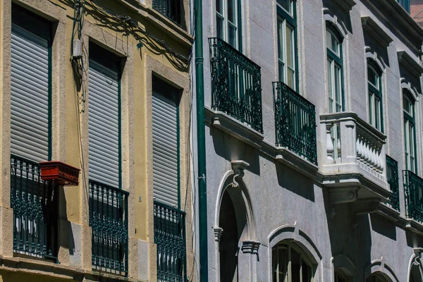 Lisbon Portugal July 2020 View Classic Facade Ancient Historical Buildings Stock Picture