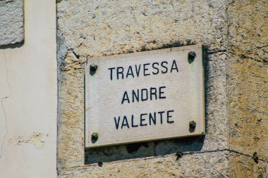 Lizbon Portekiz 26 Temmuz 2020 Bir cadde ya da yol görüntüsü bir caddeye verilen tanımlayıcı bir isim, genellikle onları Lizbon sokaklarında daha fazla teşhis etmek için adresin bir kısmını oluşturur