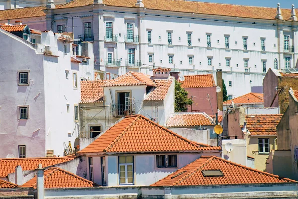 Lisboa Portugal Julio 2020 Vista Fachada Clásica Edificios Históricos Antiguos — Foto de Stock