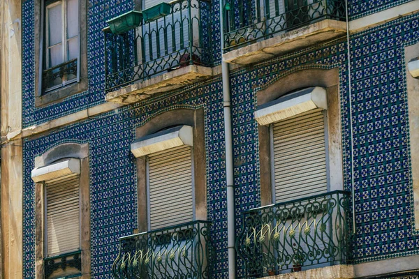 Lissabon Portugal Juli 2020 Visa Klassisk Fasad Antika Historiska Byggnader — Stockfoto