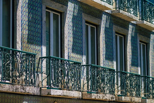Lisboa Portugal Julho 2020 Vista Fachada Clássica Antigos Edifícios Históricos — Fotografia de Stock