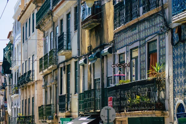 Lisbona Portogallo Luglio 2020 Veduta Della Facciata Classica Antichi Edifici — Foto Stock