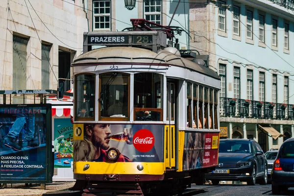 Lisboa Portugal Julho 2020 Vista Antigo Eléctrico Tradicional Para Passageiros — Fotografia de Stock