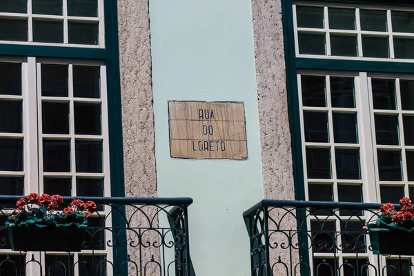 Лиссабон Португалия Июля 2020 Вид Улицу Название Дороги Идентификационное Имя — стоковое фото
