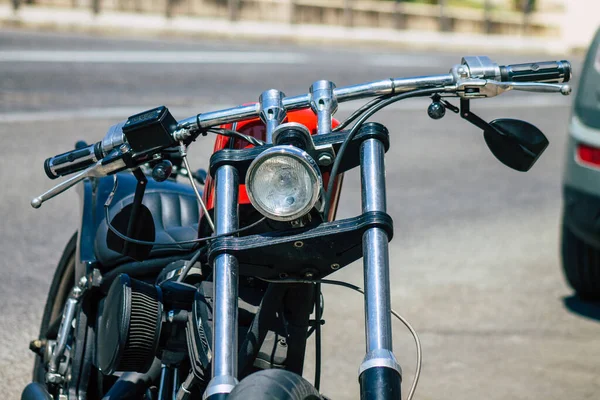 Lisbon Portugal July 2020 View Harley Davidson Motorcycle Parked Streets — Stock Photo, Image