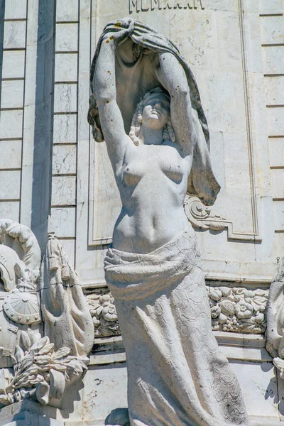 Lisbona Portogallo Luglio 2020 Primo Piano Del Monumento Della Statua — Foto Stock