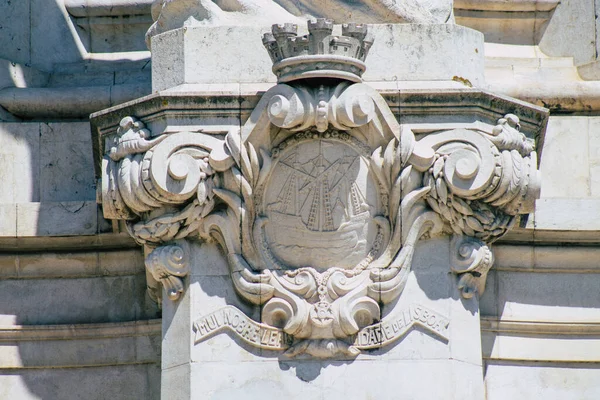 Lisboa Portugal Julho 2020 Encerramento Monumento Estátua Localizada Marquês Pombal — Fotografia de Stock