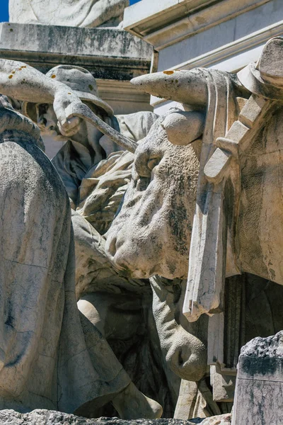 Lisboa Portugal Julio 2020 Primer Plano Del Monumento Estatua Situada — Foto de Stock