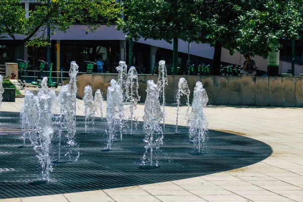 Lissabon Portugal Juli 2020 Blick Auf Den Brunnen Martim Moniz — Stockfoto